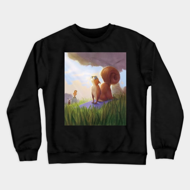 Yoga Squirrel Crewneck Sweatshirt by mackyart